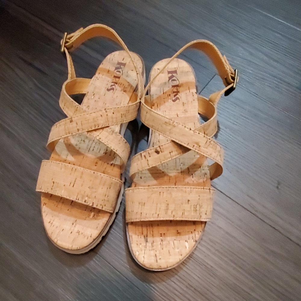 Korks Sindre Cork Strappy Sandals New!